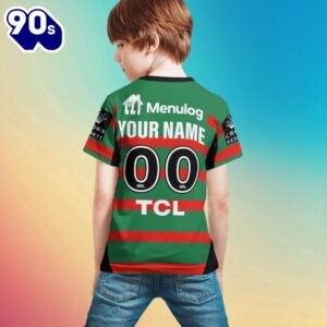 NRL South Sydney Rabbitohs Custom Name Number Home Jersey Kids T-shirt