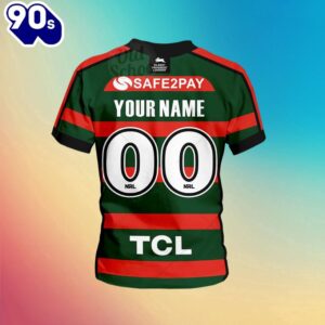 NRL South Sydney Rabbitohs Custom Name Number Jersey Kids T-shirt