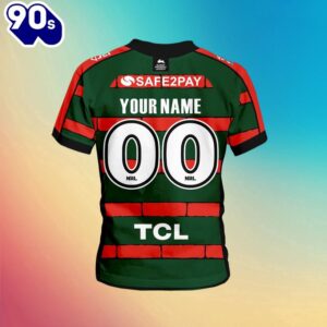 NRL South Sydney Rabbitohs Custom Name Number x Bluey Jersey Kids 3D T-Shirt