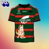 NRL South Sydney Rabbitohs Custom Name Number x Bluey Jersey Kids 3D T-Shirt