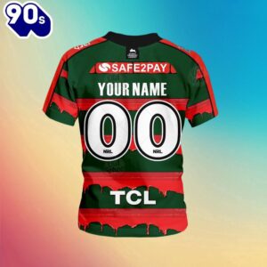 NRL South Sydney Rabbitohs Custom Name Number x The Simpsons Halloween Kids T-shirt