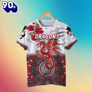 NRL St. George Illawarra Dragons ANZAC Indigenous Kids T-shirt