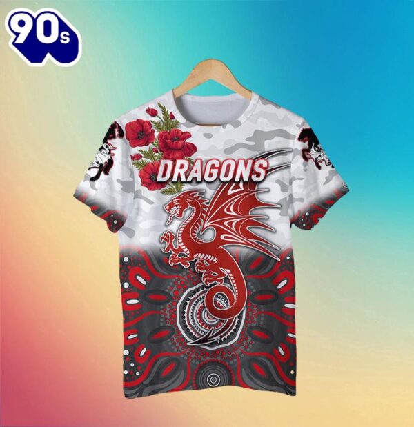 NRL St. George Illawarra Dragons ANZAC Indigenous Kids T-shirt