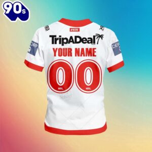 NRL St. George Illawarra Dragons Custom Name Number Home Jersey Kids T-shirt