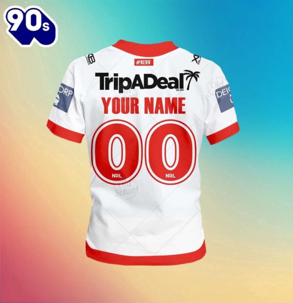 NRL St. George Illawarra Dragons Custom Name Number Home Jersey Kids T-shirt