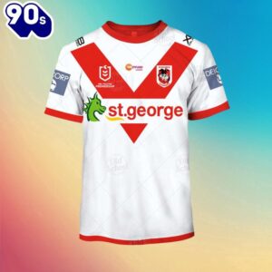 NRL St. George Illawarra Dragons Custom Name Number Home Kids T-shirt