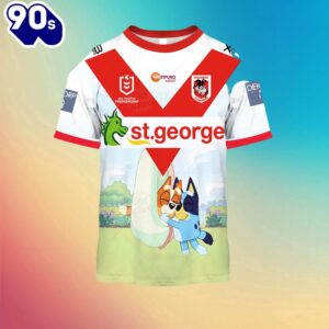 NRL St. George Illawarra Dragons x Bluey Jersey Kids T-shirt