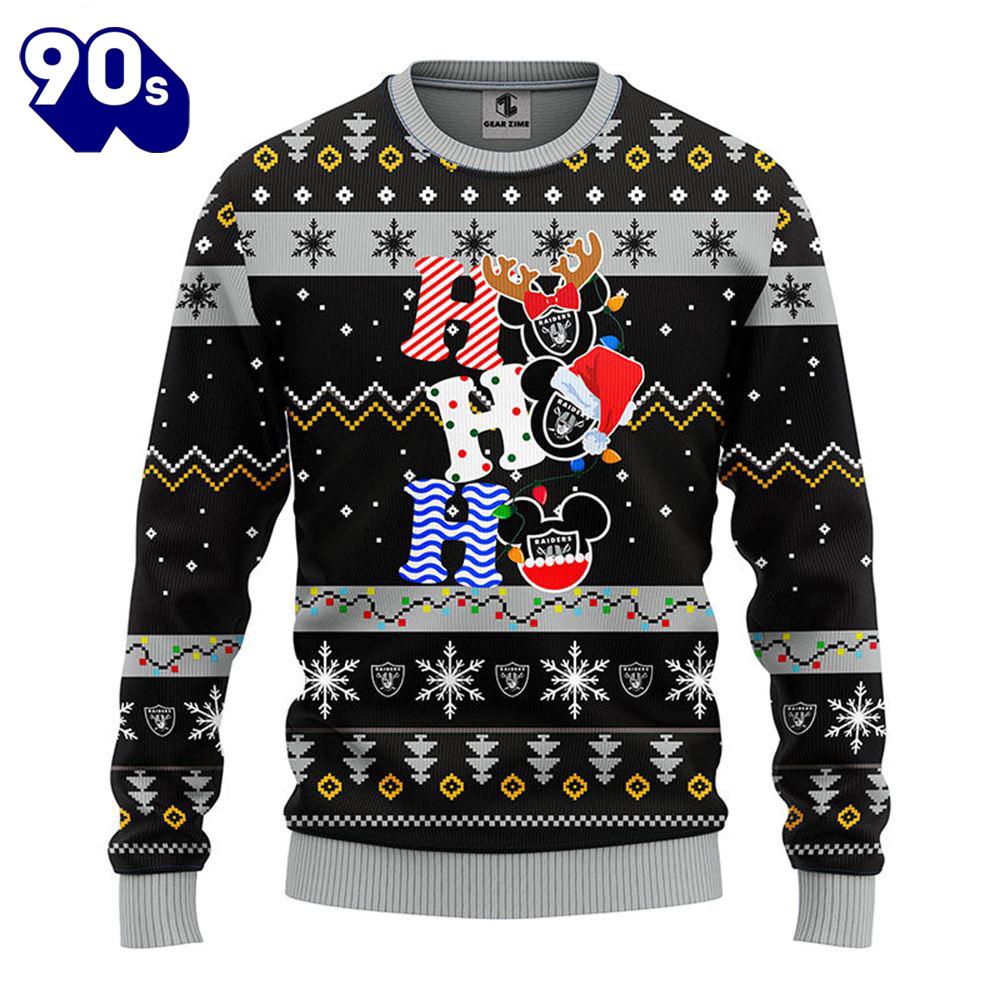 Oakland Raiders HoHoHo Mickey Christmas Ugly Sweater Gift Christmas Oakland Raiders HoHoHo Mickey Christmas Ugly Sweater Gift Christmas