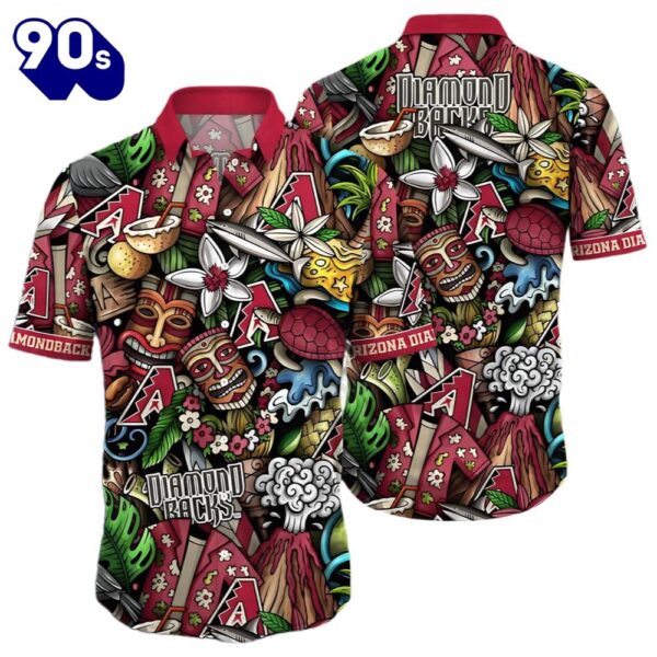 Oasis Breeze Arizona Diamondbacks Hawaiian Button Up Shirts Cheap