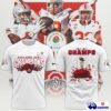 Ohio State Buckeyes College Football Playoff 2025 Rose Bowl Champions White T-Shirt, Cap