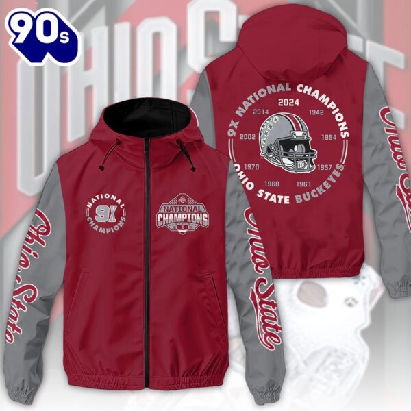 Ohio State Buckeyes Football 3D Windbreaker Jacket For Man And Women