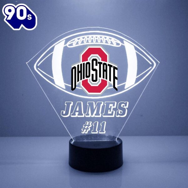 Ohio State Buckeyes Football Led Sports Fan Lamp Custom Light Gift Christmas