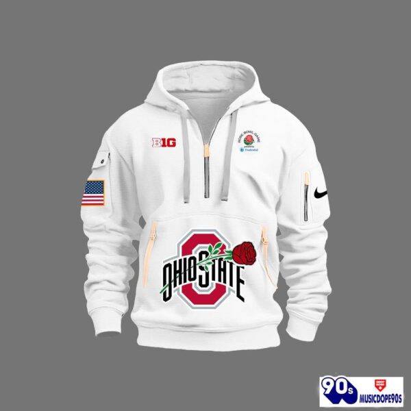 Ohio State Buckeyes Rose Bowl Game 2025 White Hoodie, Long Pants, Cap