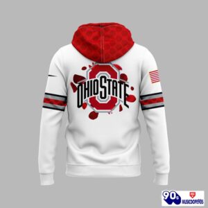 Ohio State Buckeyes Rose Bowl Game 2025 White Red Hoodie, Long Pants, Cap