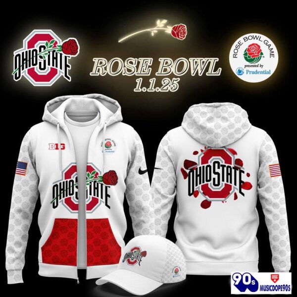 Ohio State Buckeyes Rose Bowl Game 2025 Zip Hoodie, Long Pants, Cap