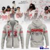 Ohio State Football Limited 2024 Rose Bowl Champions Grey ZIP Hoodie