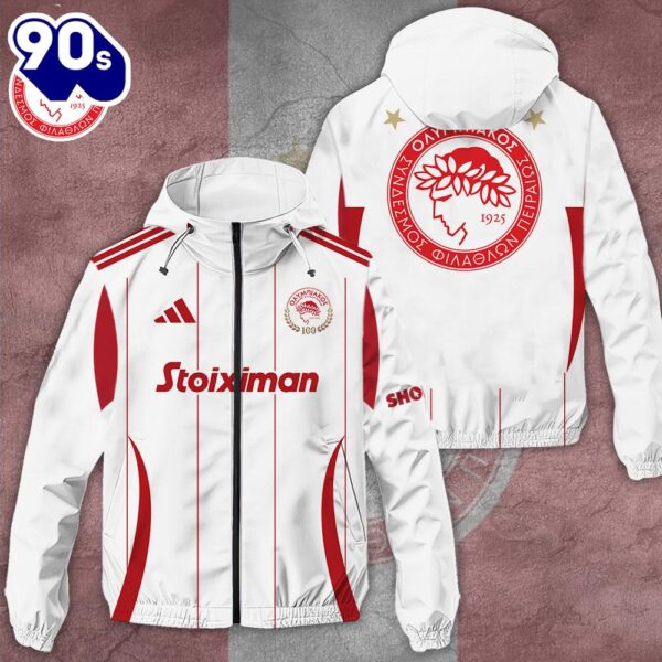 Olympiakos F.C. 3D Windbreaker Jacket For Man And Women