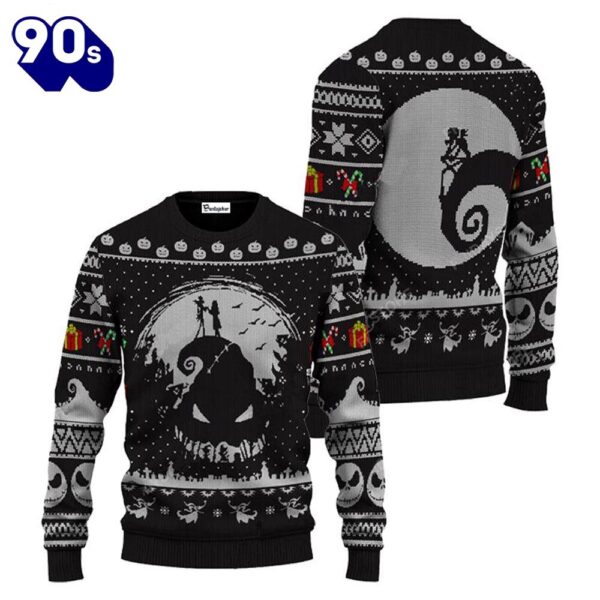 Merry Christmas Oogie Boogie Jack Skellington Sally Ugly Sweater