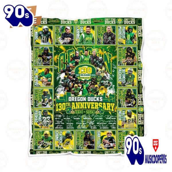 Oregon Ducks 130th Anniversary 1894 – 2024 Fleece Blanket