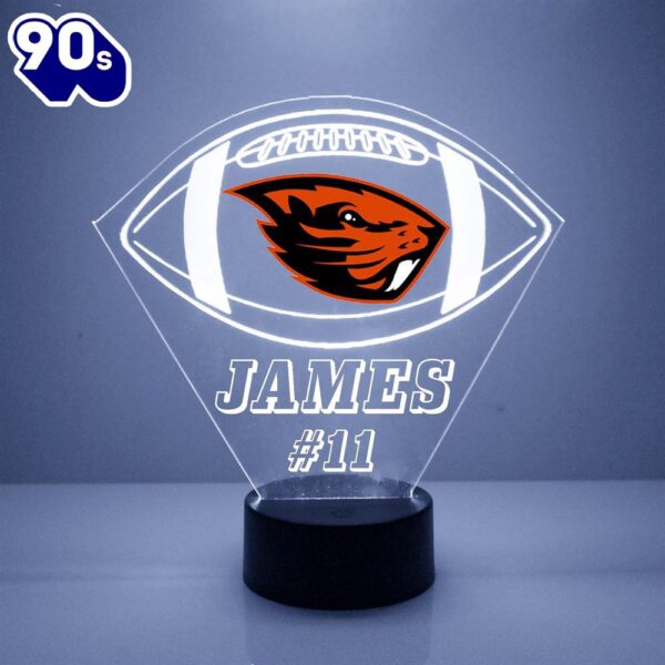 Oregon State Beavers Football Led Sports Fan Lamp Custom Light Gift Christmas