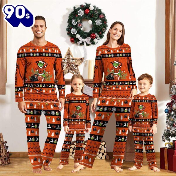 Oregon State Beavers NCAA Custom Name Grinch Christmas And Sport Team Pajama Set  Gift Christmas