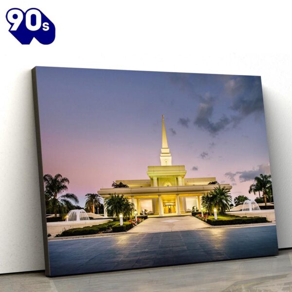 Orlando Temple At Dusk Canvas Wall Art Jesus Christ Picture Canvas Christian Wall Art  Gift Christmas