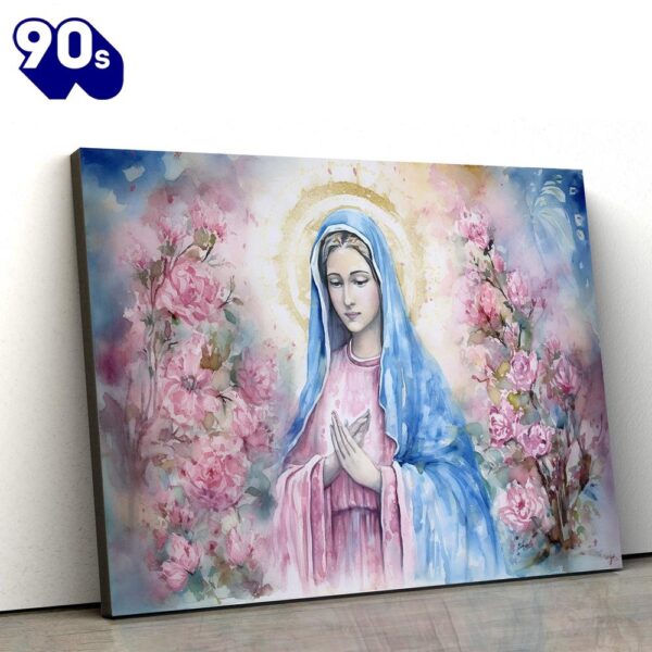 Painting Of The Lady In A Garden With Pink Flowers Jesus Canvas Pictures   Gift Christmas