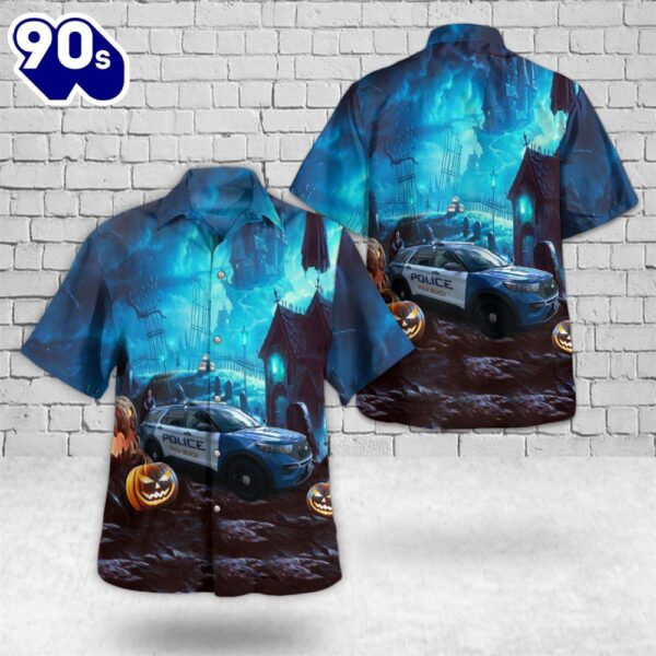 Palm Beach Police Department Ford Explorer Halloween Hawaiian Shirt