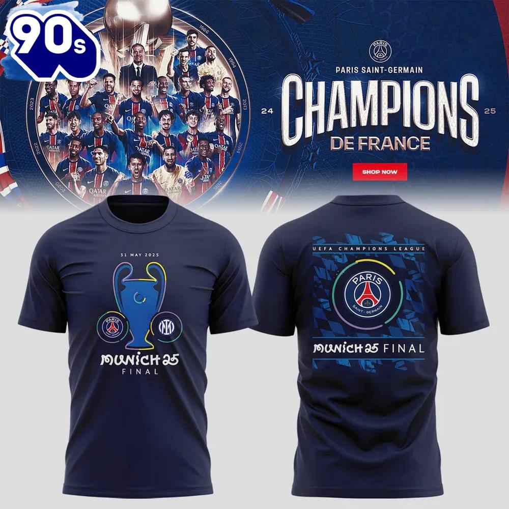 Paris Saint-Germain UEFA Champions League Final 2025 3d T-Shirt Paris Saint-Germain UEFA Champions League Final 2025 3d T-Shirt