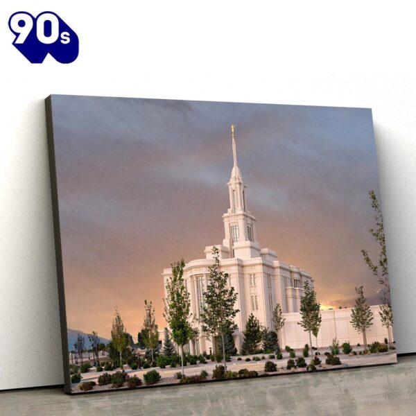 Payson Temple Eventide Canvas Wall Art Jesus Christ Picture Canvas Christian Wall Art  Gift Christmas