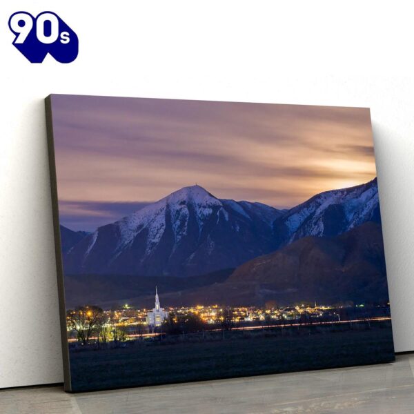 Payson Temple Mountain View Canvas Wall Art Jesus Christ Picture Canvas Christian Wall Art  Gift Christmas