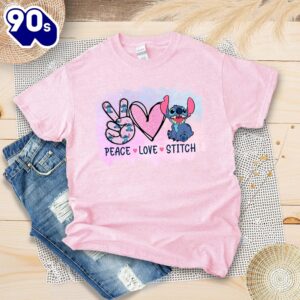 Peace Love Stitch Shirt Disney…
