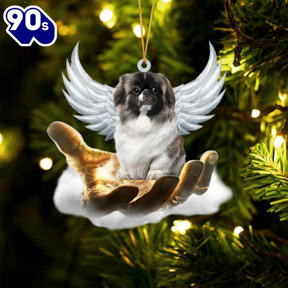 Pekingese On The Hands Of Jesus Ornament, Gift For Christmas Pekingese On The Hands Of Jesus Ornament, Gift For Christmas