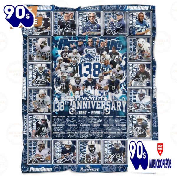 Penn State Nittany Lions 138th Anniversary 1887-2025 Fleece Blanket