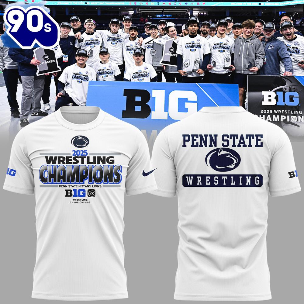 Penn State Wrestling 2025 Big Ten Champions Limited Edition 3d T-Shirt Penn State Wrestling 2025 Big Ten Champions Limited Edition 3d T-Shirt