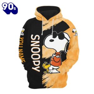 Personalize Name Snoopy Pattern Hoodie And Leggings Set