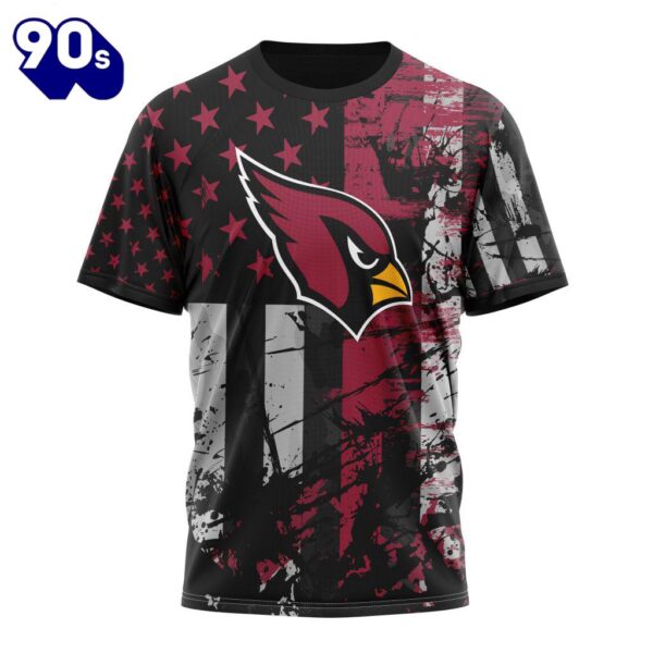 Personalized Arizona Cardinals Classic Grunge American Flag Vetaran 3D Shirt Unisex