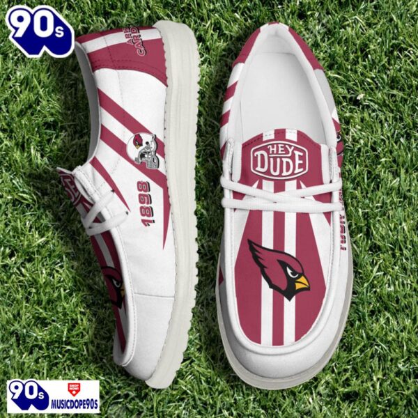 Personalized Arizona Cardinals NFL Team White Canvas Loafer Shoes