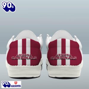 Personalized Arizona Cardinals NFL Team White Canvas Loafer Shoes