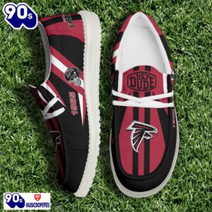 Personalized Atlanta Falcons NFL Team White Canvas Loafer Shoes