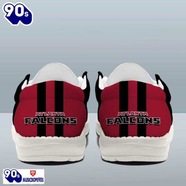 Personalized Atlanta Falcons NFL Team White Canvas Loafer Shoes