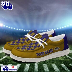 Personalized Baltimore Ravens NFL 32 Teams HeyDude Canvas Loafer Shoes