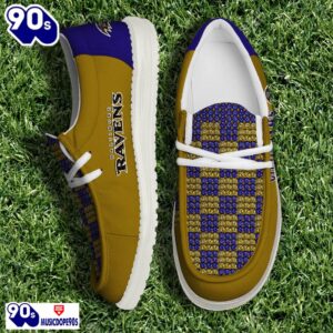 Personalized Baltimore Ravens NFL 32 Teams HeyDude Canvas Loafer Shoes