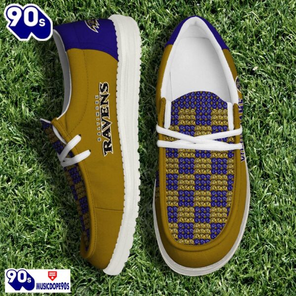 Personalized Baltimore Ravens NFL 32 Teams HeyDude Canvas Loafer Shoes