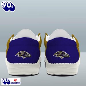 Personalized Baltimore Ravens NFL 32 Teams HeyDude Canvas Loafer Shoes