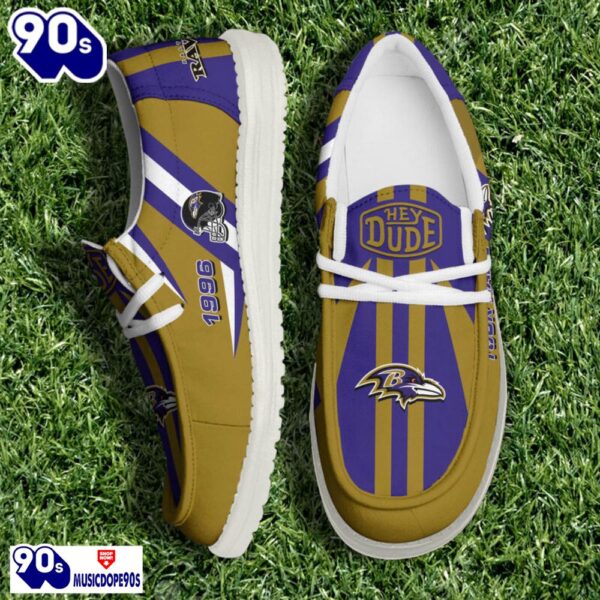 Personalized Baltimore Ravens NFL Team White Canvas Loafer Shoes