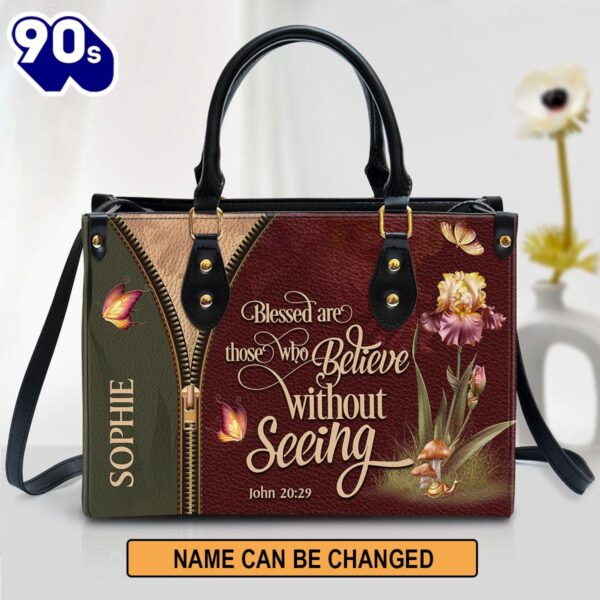 Personalized Blessed Are Those Who Believe Without Seeing Special Leather Bag , Christian Bags  Gift For Women Christmas