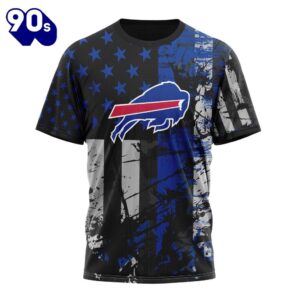 Personalized Buffalo Bills Classic Grunge American Flag Vetaran 3D Shirt Unisex