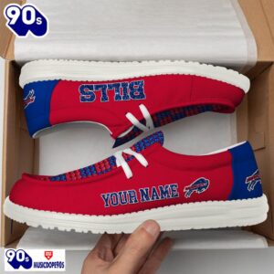 Personalized Buffalo Bills NFL 32 Teams HeyDude Canvas Loafer Shoes