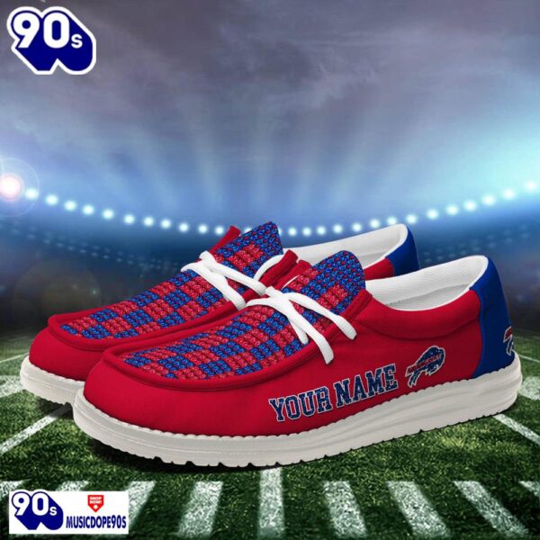 Personalized Buffalo Bills NFL 32 Teams HeyDude Canvas Loafer Shoes